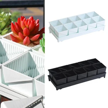 

10PCS Succulent Flower Pot Set Combination Creative Breathable Basin with Tray