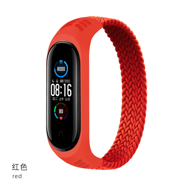 for Mi band 5 Strap Nylon Braided Solo Loop pulseira bracelet Miband 6 5 4 3 NFC strap