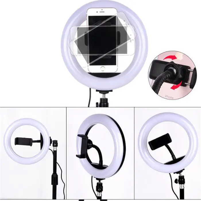 Dimmable Studio Photo Video Live Lamp телефонный светодиодный кольцо, совместимое с большинством смартфонов. Да заполняет черный свет