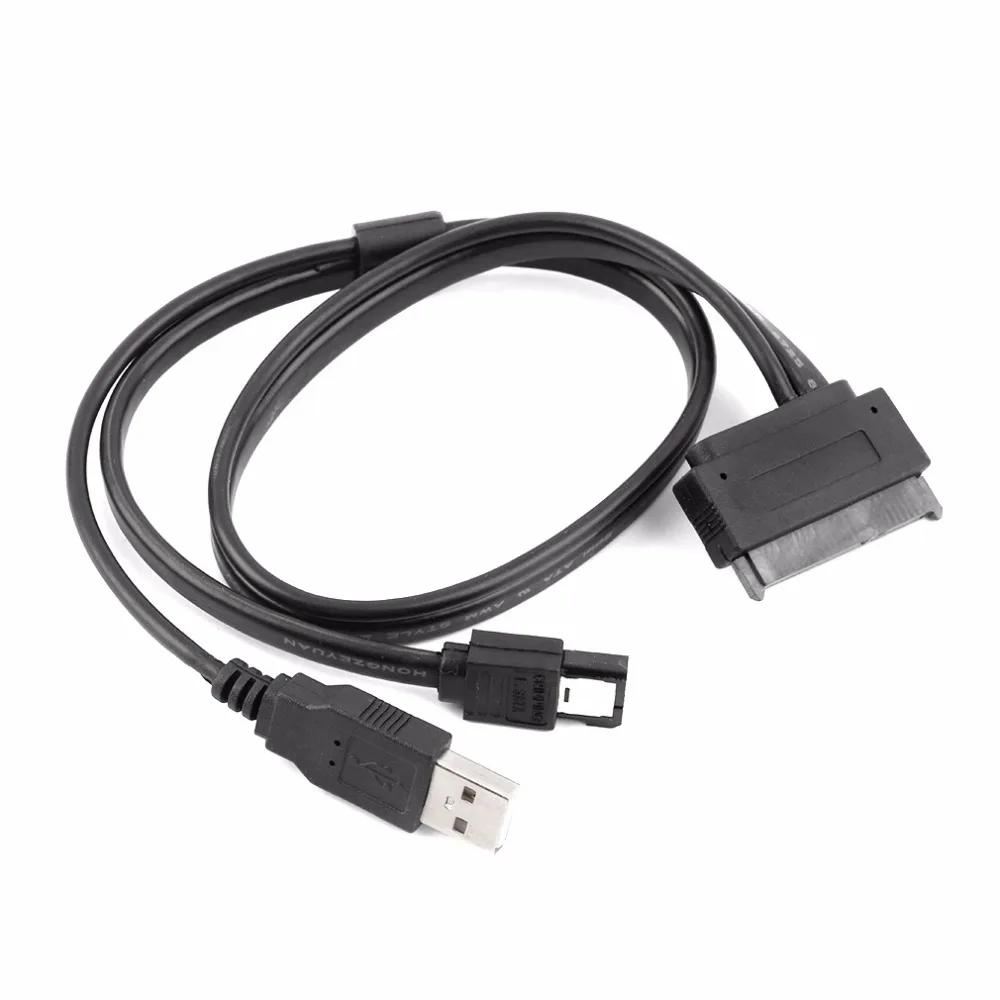 

New 2.5 Inch Hard Disk Drive SATA 22Pin to eSATA Data + USB Powered Cable Black High Speed Transmission Drop Shipping