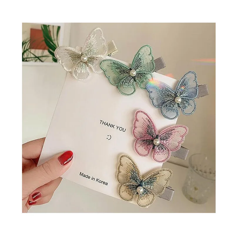 14 шт./компл. жемчужные заколки для волос с бабочкой детей девочек Подростковая