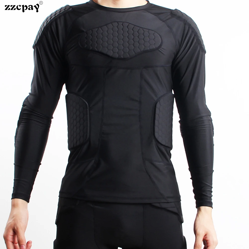 

Men's Sports Kneepad Elbow Shock Guard Soccer Basketball Protective Gear Chest Rib Guards Collision Avoidance Trousers Shirt Set