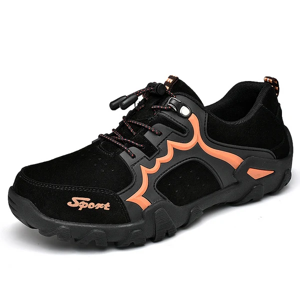 Black Size38-48 уличные спортивные походные ботинки износостойкие треккинговые кроссовки из натуральной кожи Верхняя Удобная прогулочная обувь для мужчин - Цвет: Black