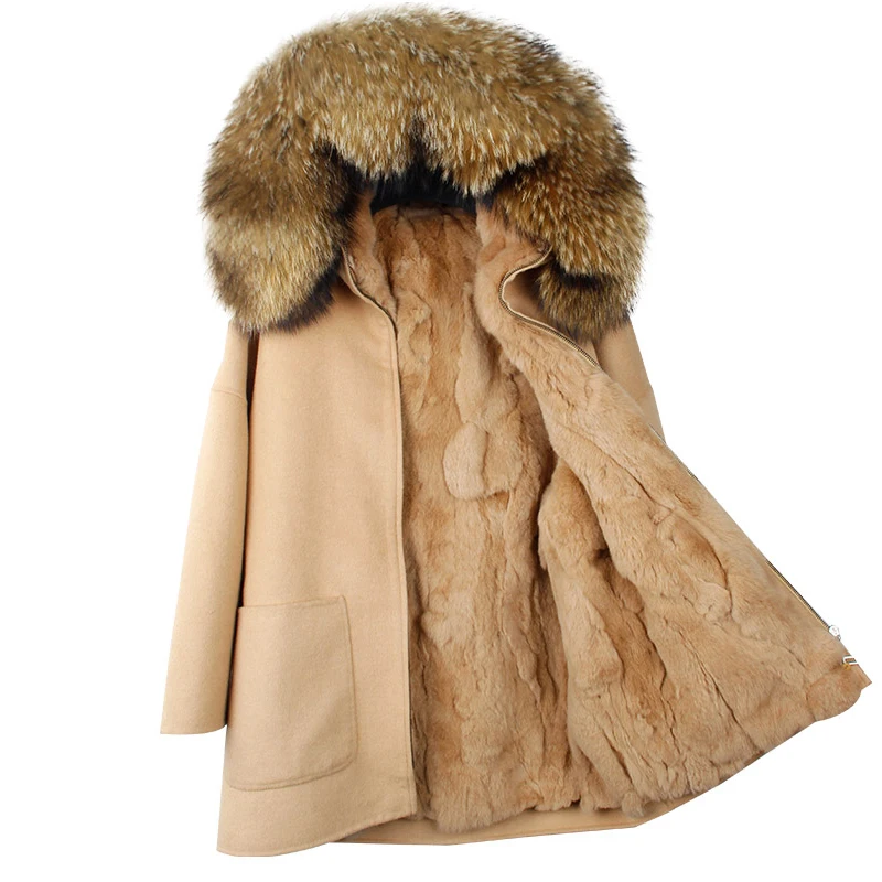 2020 новая зимняя парка шерстяное кашемировое пальто женская меховая куртка