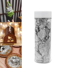 נייר זהב/כסף רדיד 24K אכיל אמיתי זהב אבקת רדיד עשוי אמיתי זהב עלה מזון כיתה חליפות לטיפוח העור מזון לקשט(China)