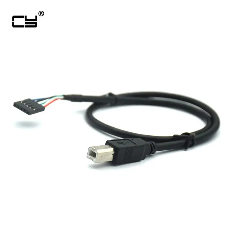 

50cm PC Motherboard Internal 5Pin USB Single Row Female to B Male Data Dupont Cable Cord Wire Line For Printer