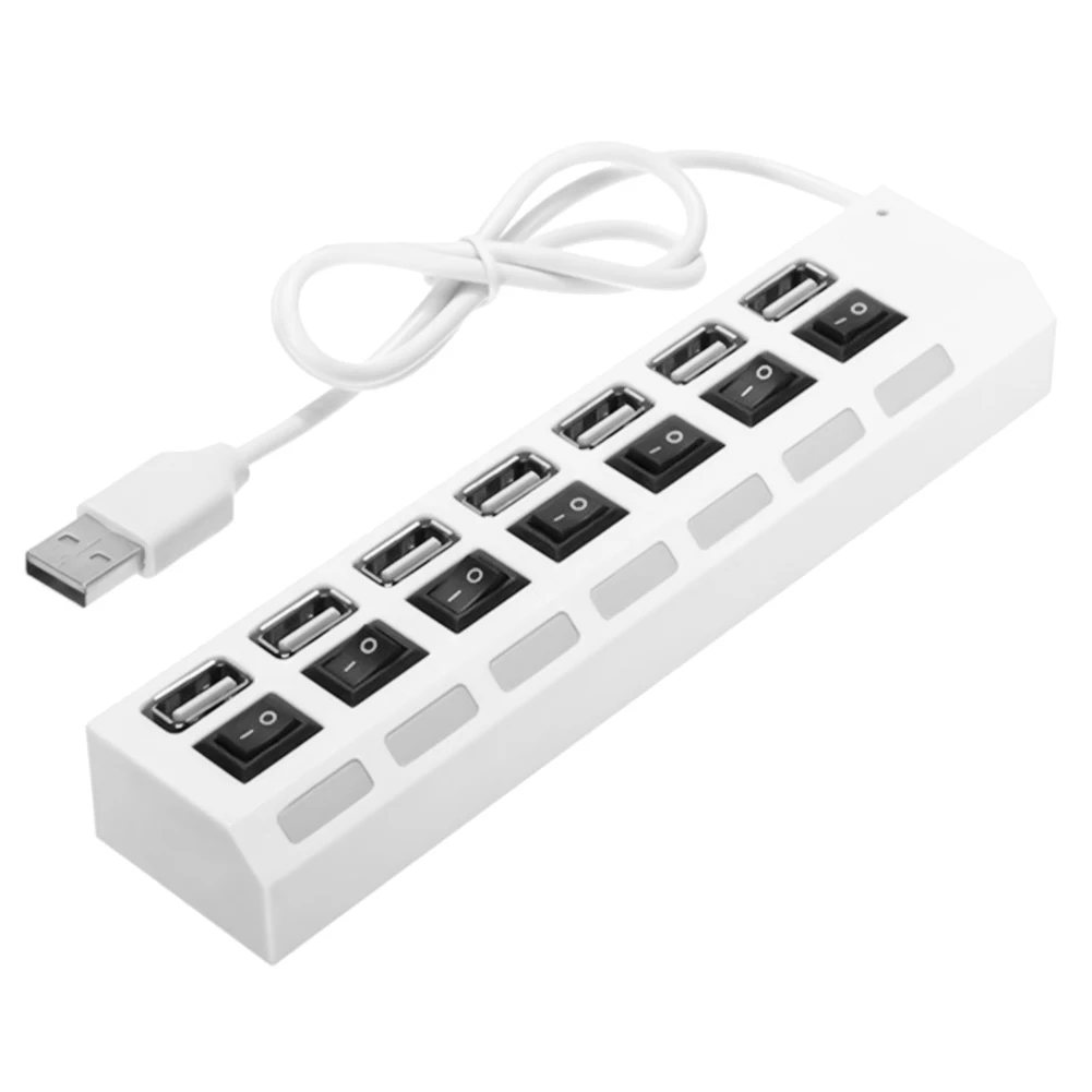 Usb-разветвитель, концентратор, портативный, 7 портов, usb 2,0, расширительный концентратор, разветвитель, адаптер для ПК, ноутбука, компьютера, скорость для компьютера