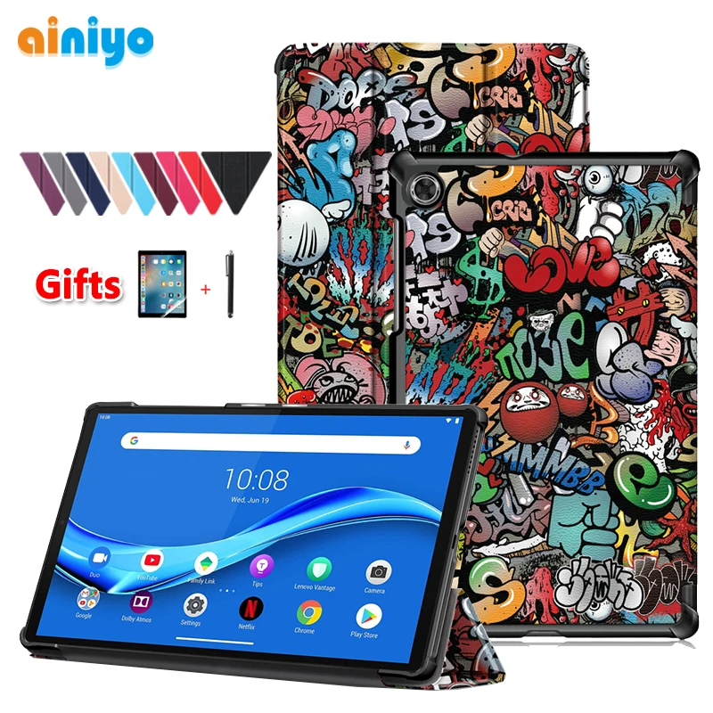 Per Lenovo Tab M10 Custodia 3Rd Gen 10.1 Pollici Tablet Cover Per Lenovo Tab M10 Plus 3Rd Gen Tb-128Fu Case Tab M8 Tri-Fold Stand Cover