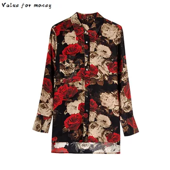 

Silk Real Shirts Womens Tops and Blouses Long Sleeve Blouse Spring Autumn Print Vintage Blusas Mujer De Moda 2020 F1010 YY2596