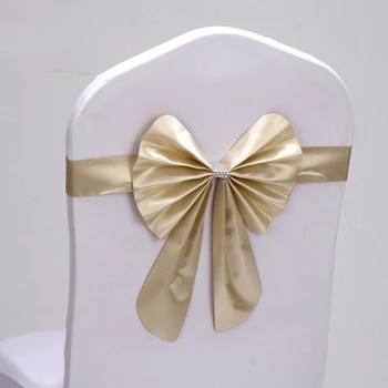 

20pcs/pack Adjustable Bow Tie Ribbon Bands Chair Sashes Home Decorative Accessory Banquet Seat Decoration Sashes For Wedding