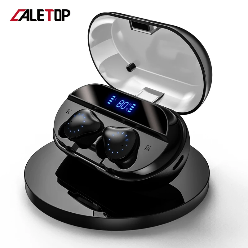 Caletop TWS 3500 мАч IPX7 водонепроницаемые Беспроводные спортивные наушники 9D стерео Bluetooth 5,0 наушники с микрофонами светодиодный дисплей