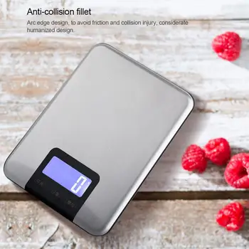 

1pcs 5kg 15kg/1g Electronic Kitchen Scale Digital Food Scale Stainless Steel Weighing Scale LCD High Precision Measuring Tools