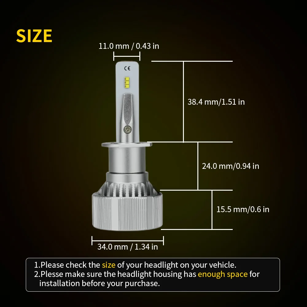 Zdatt Auto Luzes LED H1 H8 H11