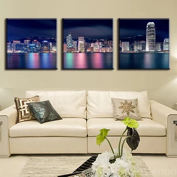 

3 Pcs set DIY Diamond Painting Hong Kong City Building Landscape Embroidery Cross Stitch Full Square Round 5D Diamond Mosaic art