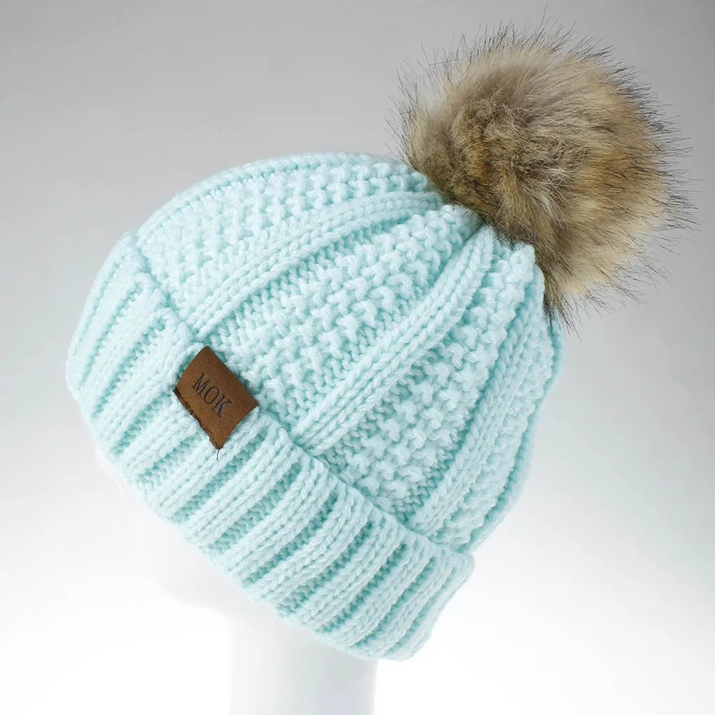 07hat Шапка и шарф 2019Top Женская двухсекционная однотонная вязаная шапка сохраняющая тепло шейный платок зимняя шапка - Цвет: 07hat