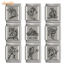 Hapiship, новинка,, Маргаритка, отважный рыцарь-воин, шарм, подходит для 13 мм, браслет, серебро, нержавеющая сталь, ювелирное изделие, DJ175