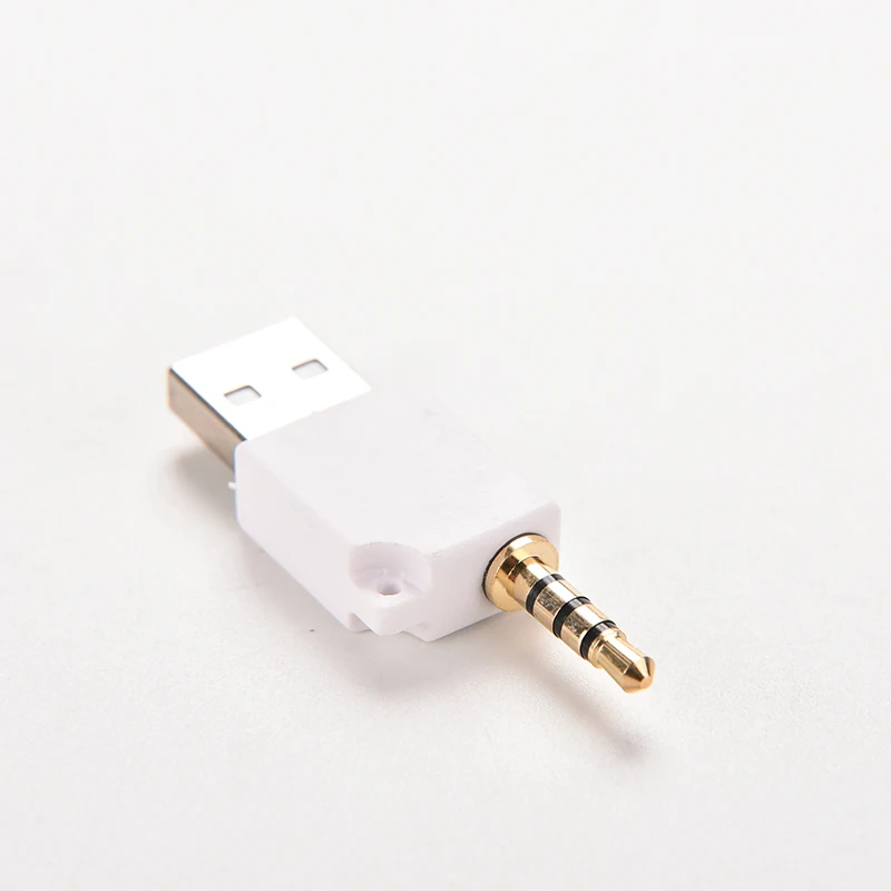 

New White 3.5mm Male AUX Audio Stereo Plug Jack to USB 2.0 Male Converter Adapter Plug for iPod 1PC
