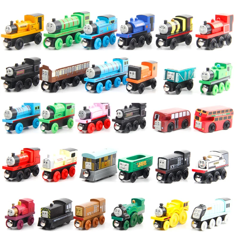 Деревянный магнитный поезд Thomas игрушечный автомобиль магнитные игрушки