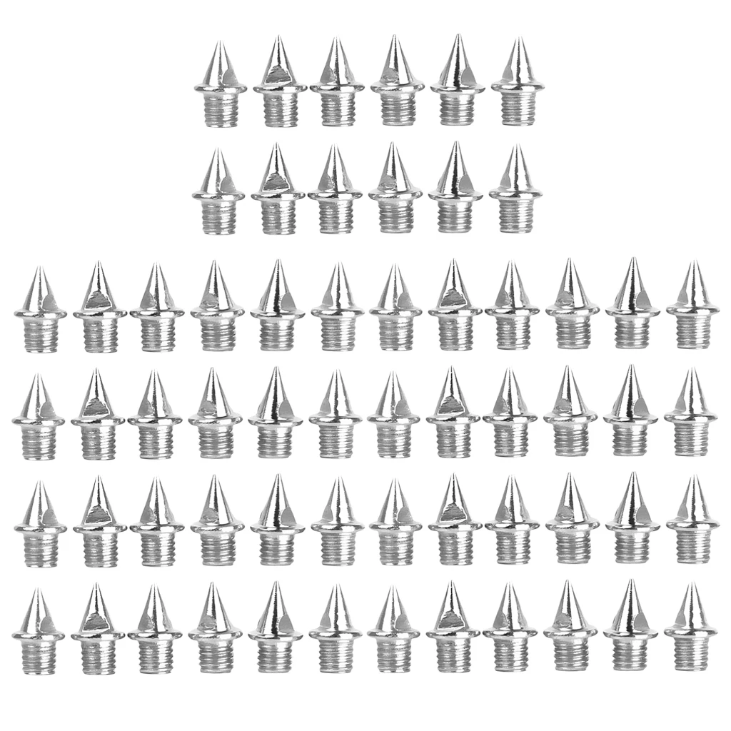60 Pieces Durable Silver Athletic Replacement Running Shoes Xmas Tree 7mm Steel Track Short Spikes 60 Pieces Durable Silver Athletic Replacement Running Shoes Xmas Tree 7mm Steel Track Short Spikes