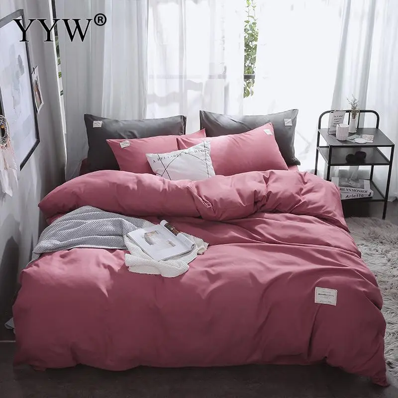 Скандинавские одноцветные двухслойные хлопковые постельные принадлежности, 4 размера, постельное льняное покрывало, простыня, Ab боковое одеяло, кровать - Цвет: 5
