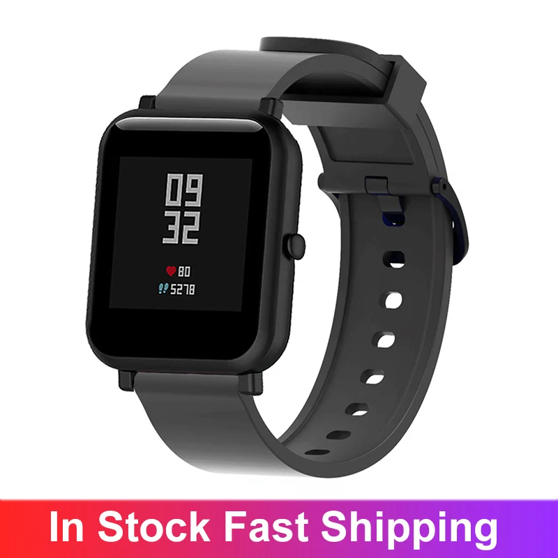 Ремешок силиконовый спортивный для наручных часов Xiaomi Huami Amazfit Bip сменный Браслет
