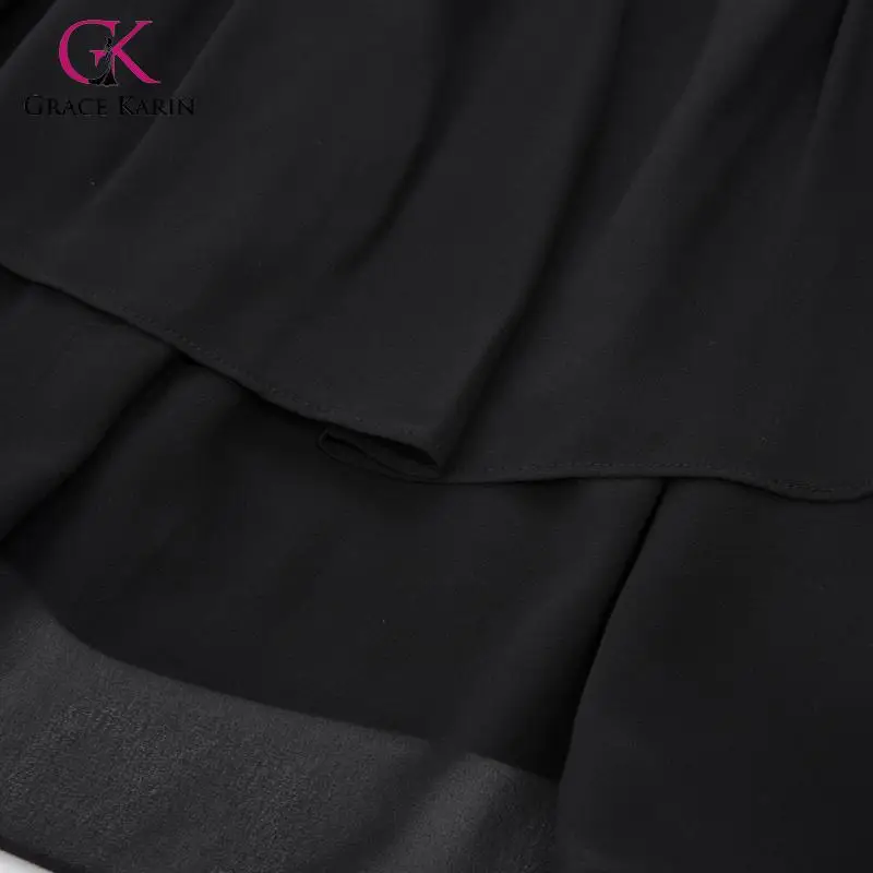 Grace Karin модная женская летняя повседневная юбка с эластичным поясом, двухслойная шифоновая юбка-шорты, Однотонная юбка