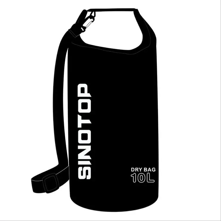 10L Rolltop Waterproof Dry Bag Pack Sack Kayaking Drysack Backpack Duffel Bag Waterproof Outdoor Storage PVC River Diving Bag - Цвет: Black