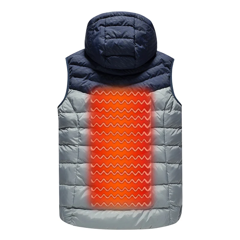 Зимний повседневный мужской USB Инфракрасный умный нагревательный жилет куртка электрический тепловой теплый жилет-Подкладка Теплый пуховик