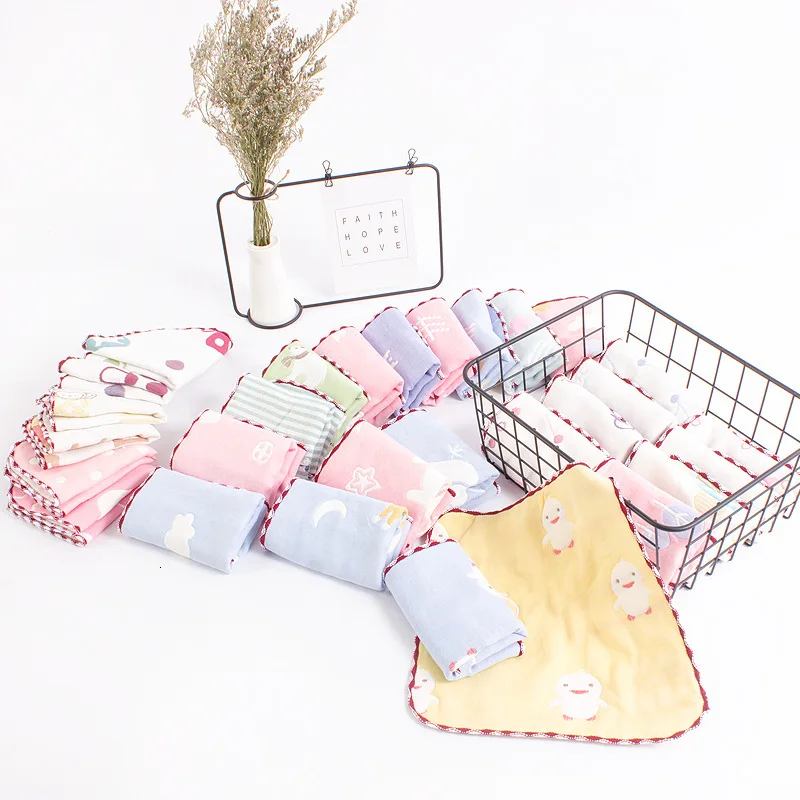 3 шт., квадратное Хлопковое полотенце для новорожденных, полотенце для лица, платок для маленьких девочек и мальчиков