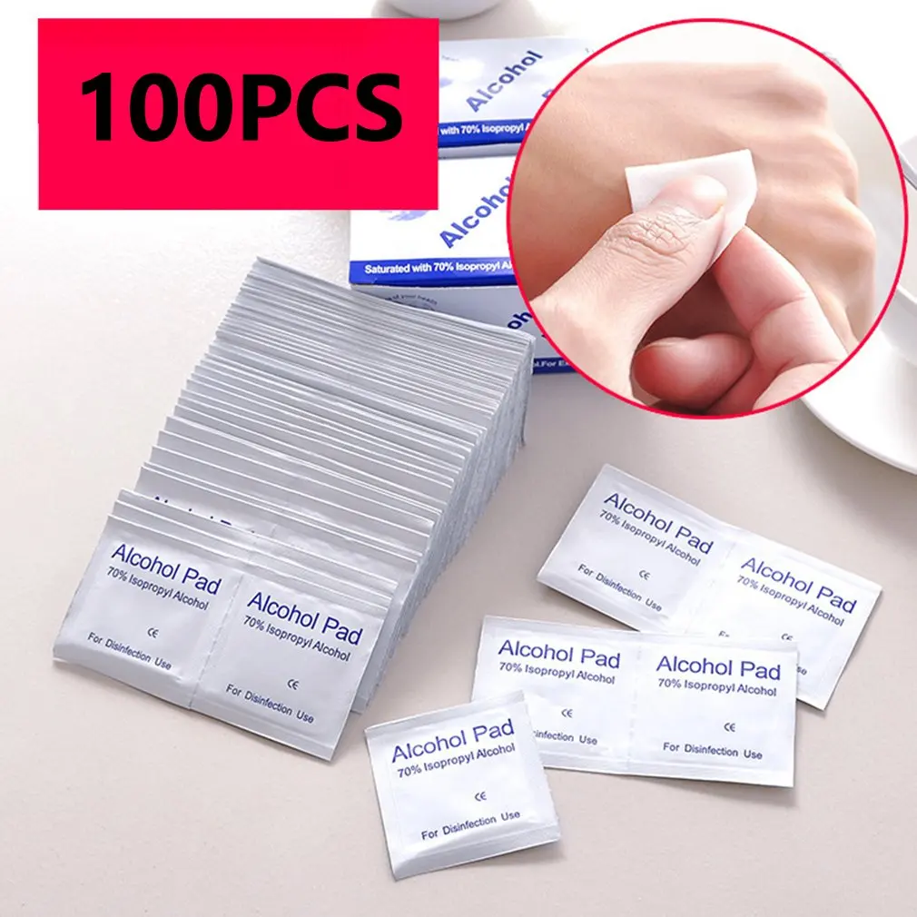 

100Pcs / Bag Alcohol Wipes Disposable Disinfection Alcohol Wipes Hospital Alcohol Disinfection Piece