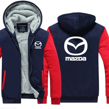 

New male Hoodies men Hooded Winter Thickened Mazda sweatshirt Warm Coat male Velvet Coat Hoody men Clothing