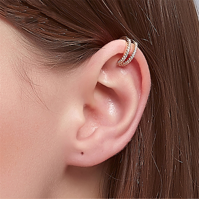 Cartilage Conch Without Piercing Cuff Earring Earcuff Wrap Rock Earring Cuff No Piercing Women Crystal Clip Ear Adjustable