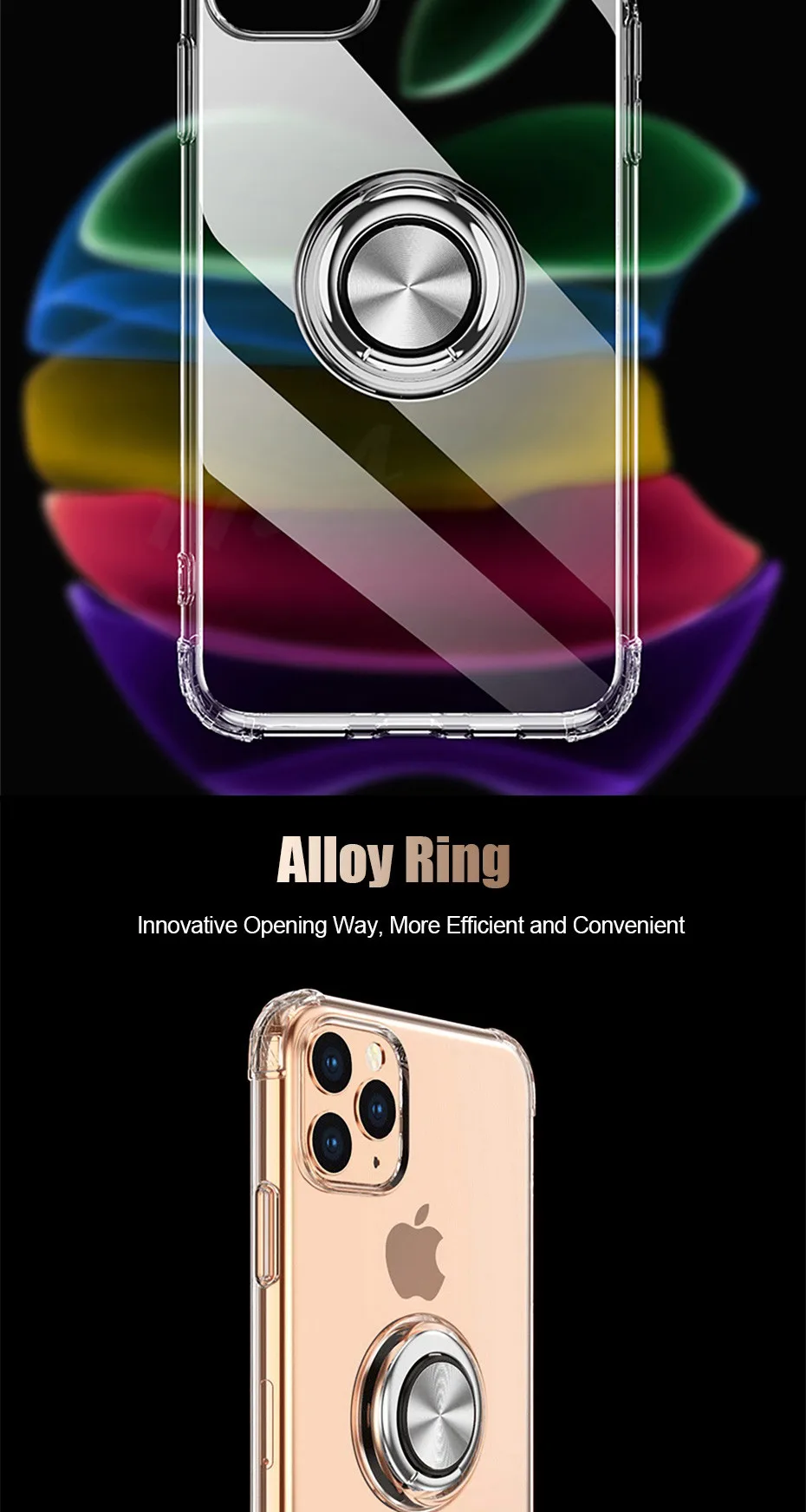 Силиконовый чехол H& A с кольцом-держателем для телефона для iPhone X, XR, XS, Max, 11 Pro, Max, защитный чехол s, для iPhone 11, Pro, Max, Capa