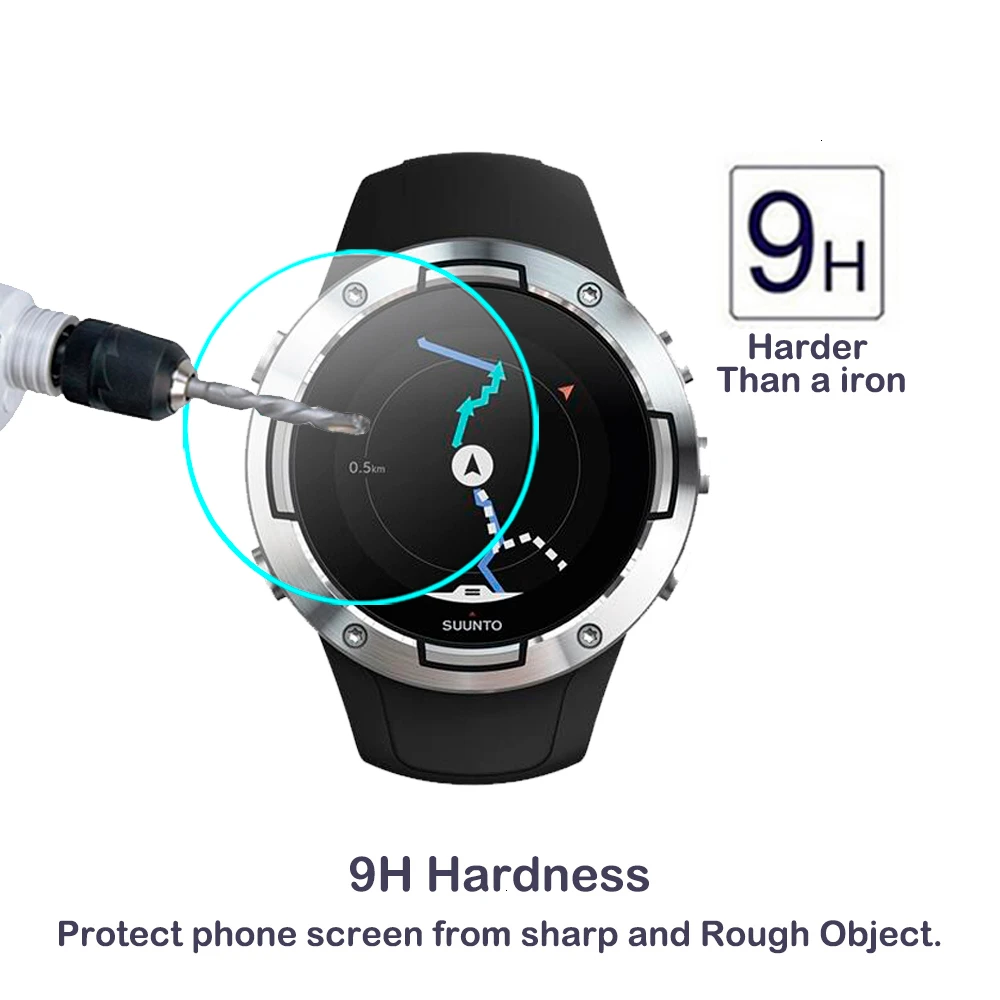 2 шт. 2.5D 9H закаленное стекло Защита экрана для SUUNTO 5 9 BARO SmartWatch HD прозрачное против