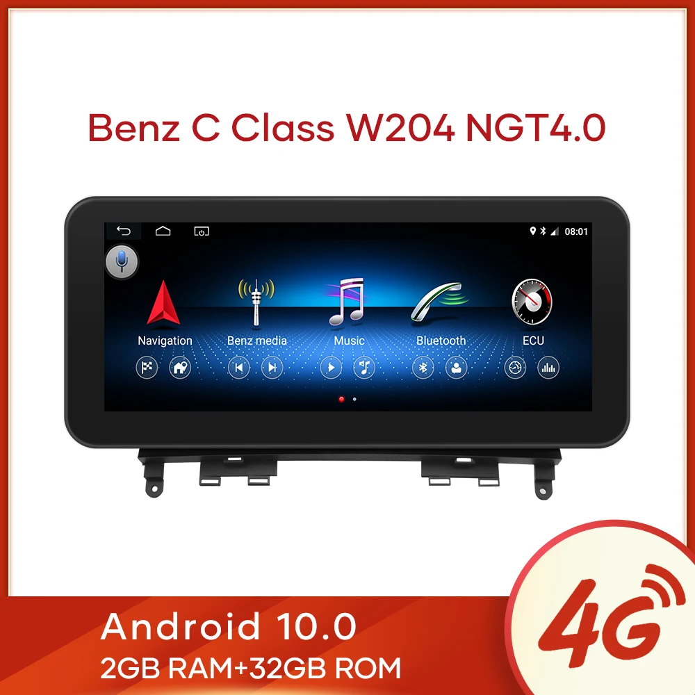 

Автомобильный дисплей MCWAUTO для Mercedes Benz C-Class W204 2008-2010 10,25 дюймов, Android, радио, экран, GPS-навигация, Bluetooth