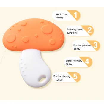 

2PCS Soft Silicone Baby Teether Cartoon Fruits Toddler Molar Teeth Pain Relief Tool Educational Toy Baby Shower Gift