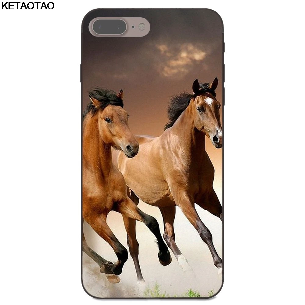 Прозрачный Чехол KETAOTAO Four Horse для samsung galaxy S4 S5 S6 S7 S8 S9 S10 edge Note Мягкий ТПУ резиновый силиконовый - Цвет: Прозрачный