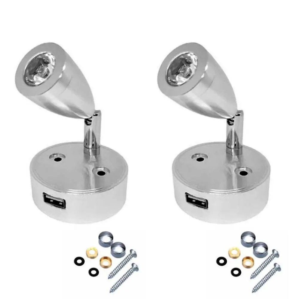 2 Pcs LED Wall Lamp Smart Touch Dimmable Reading Lights With USB Charging Interface, Used For Motorhomes, Boats, Yachts RV Lamps up down light Wall Lamps