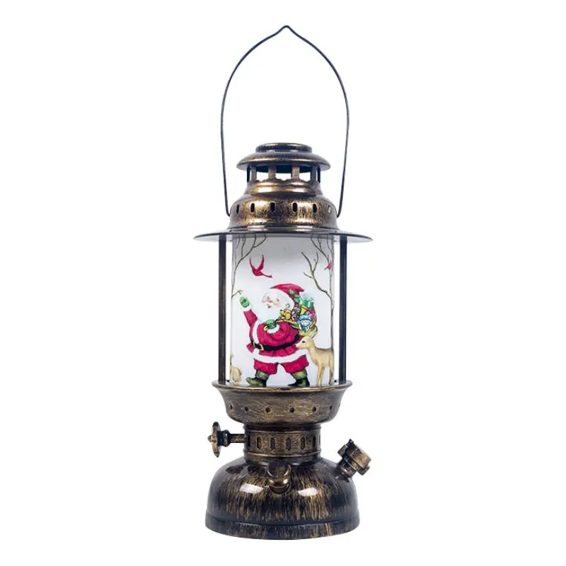 Рождественский Ретро светодиодный фонарь декоративная настольная лампа на батарейках Рождественская лампа для праздничного дома Бар Магазин - Цвет: as the picture