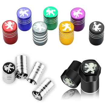 

Silver Black Metal Auto Logo Wheel Tire Air Valve for Peugeots 107 108 206 207 Car Whells valve Cap Decoration Tires Accessories