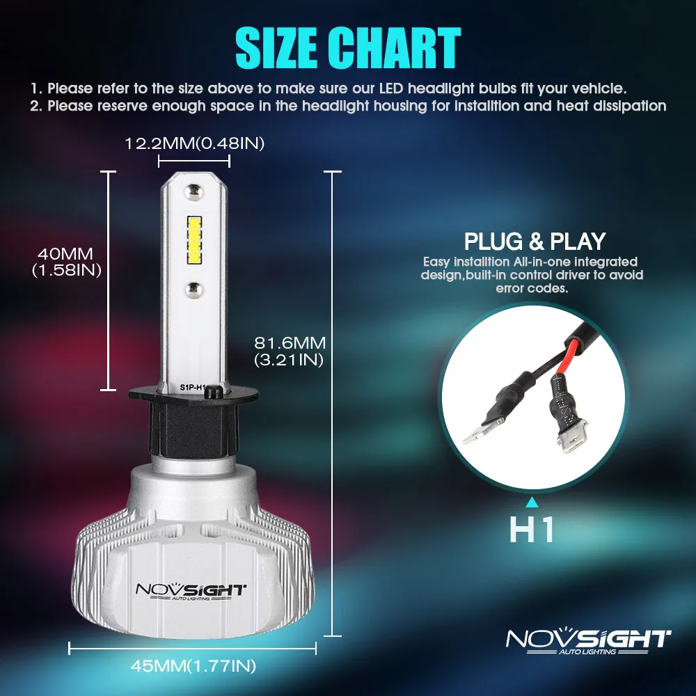 NOVSIGHT H4 H7 ED H11 10000LM 12V Встроенный вентилятор светодиодный лампы для автомобиля, мотоцикла, H1 H8 HB3 HB4 9005 9006 Противотуманные огни H3 светодиодный фар
