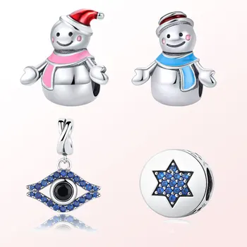 

Genuine 925 Sterling Silver Matryoshka Doll Fit Original 3mm Bracelet&Bangle Making Fashion DIY Jewelry For Women CMS1499