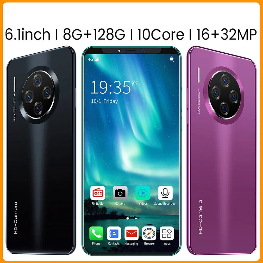 6,1 дюймовый смартфон для Mate33 Pro, большой экран, Android 9,1, смартфон, Hd дисплей, 8 ядер, 4500 мАч, 8 ГБ+ 128 Гб, Hd камера, мобильный телефон