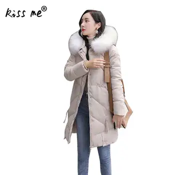 

Solid Women Hooded Sweet Down Coat Outdoor Down Jacket Mid-Long Thermal Windproof Parkas Female Warm Thicken Cotton Down Clothes