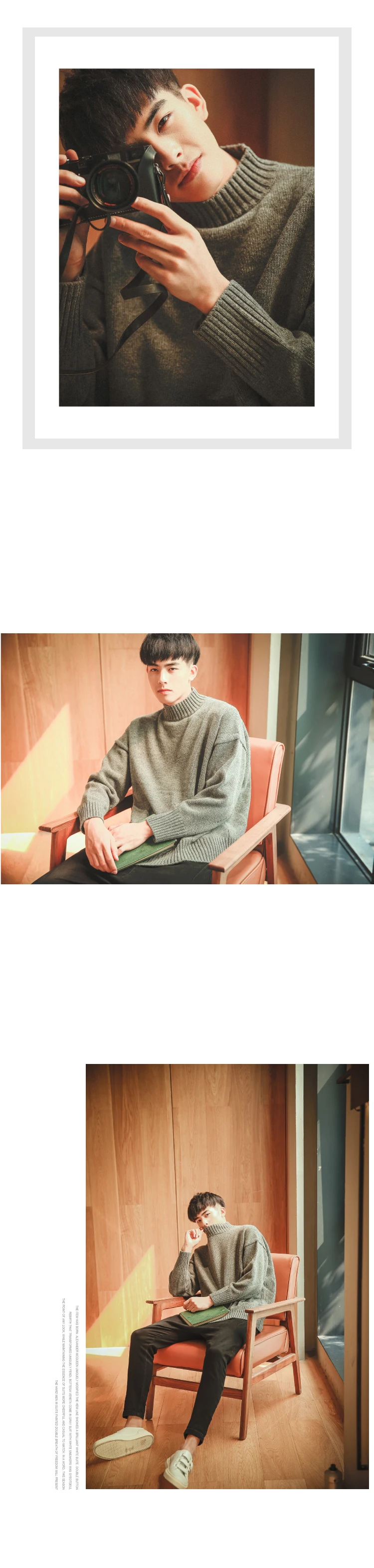 Tcyeek корейский свитер для мужчин зима осень Pull Homme тонкий прилегающий вязаный пуловер с высоким воротом мужской свитер Повседневная одежда Hiver W07