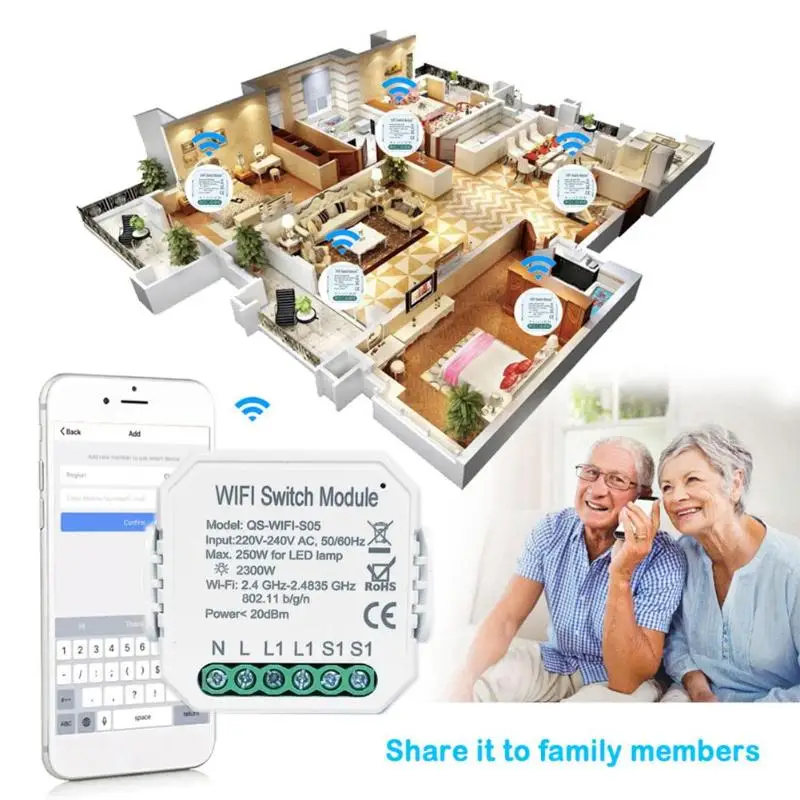 Умный WiFi умный модуль переключения DIY модуль автоматизации для Alexa Google Assistant Голосовое управление