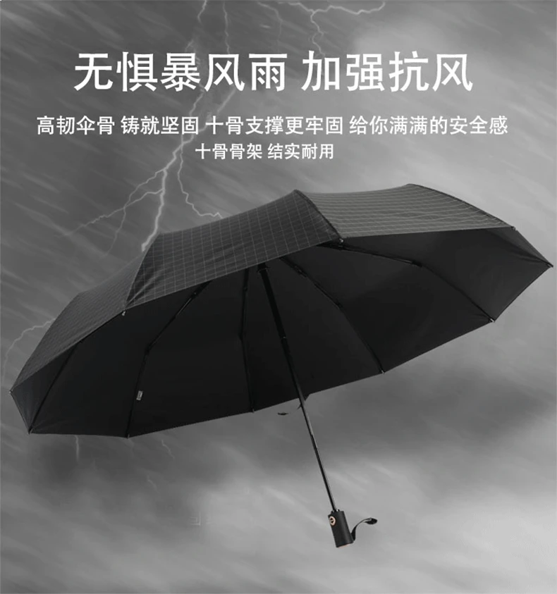 

Paradise Umbrella Three Fold Fully Automatic Development Vinyl Sun-resistant All-Weather Umbrella Ultra-strength UV-Protection B