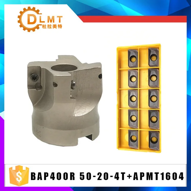 MT2 FMB22 M10 MT3 FMB22 M12 MT4 M16 Shank BAP400R 300R 50 Face Milling CNC Cutter + 10pcs APMT1604 Inserts For Power Tool