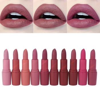 

10 Colors Matte Lipstick Ladies labiales Makeup Rouge Moisturizer Lip Tattoo Cosmetics Pigment Velvet lip stick n