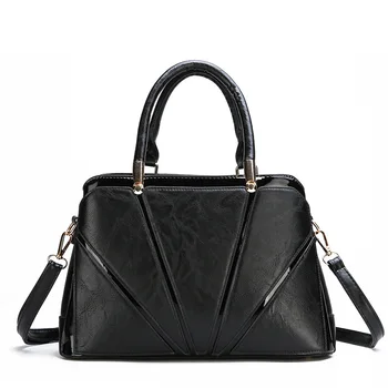

Women Handbags Vintage Leather Shoulder Bags 2020 New Style Desinger Famous Office Lady Luxury Black Message Bags Tote Bags